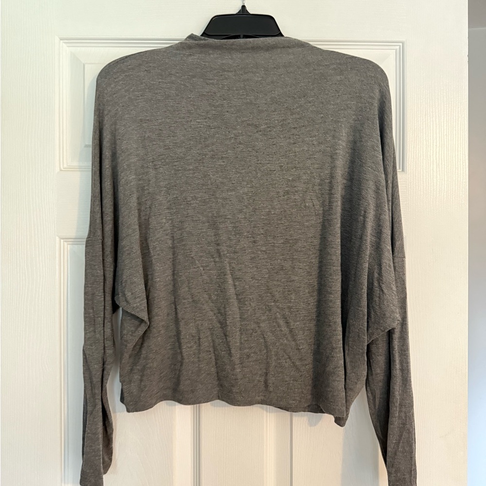 Express Gray Mockneck Longsleeve Top